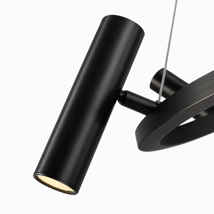 Suspension LED rotative en métal noir style nordique pour intérieur — LZ4X9B