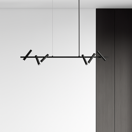 Suspension LED rotative en métal noir style nordique pour intérieur — LZ4X9B