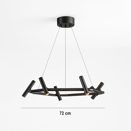 Suspension LED rotative en métal noir style nordique pour intérieur — LZ4X9B
