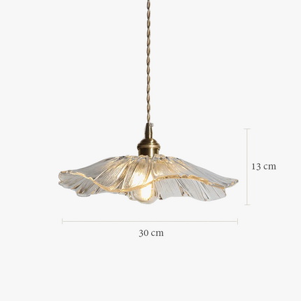 Suspension LED nordique en verre et laiton forme fleur — LZ4X9M