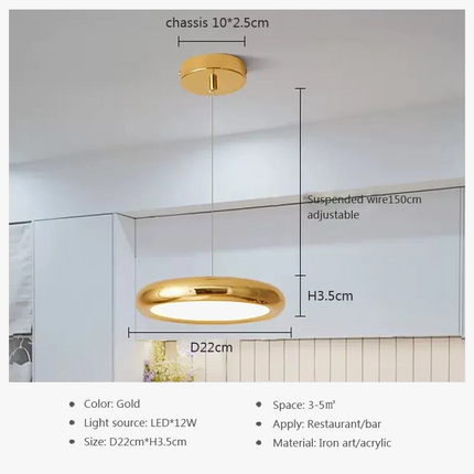 Suspension LED nordique à 3 têtes rondes chromées en fer — LZ4X9P