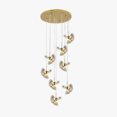 Suspension LED rotative au design créatif pour escalier — LZ4X9T