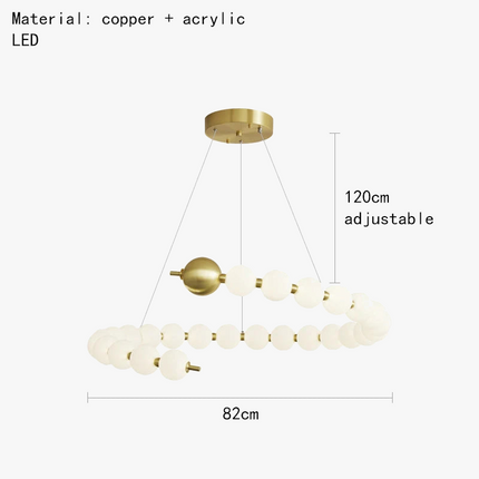 Suspension LED ronde en laiton, cuivre et aluminium décorative — LZ4M7Q2N