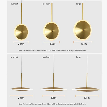 Suspension LED ronde en métal avec fil réglable design moderne — LZ4X9P