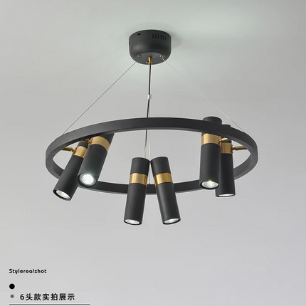Lustre LED rotative en fer forgé au design moderne