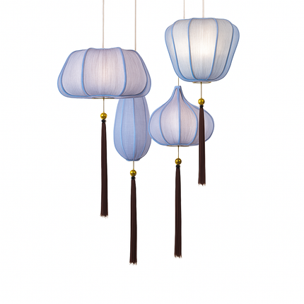 Suspension LED en tissu style chinois — LZ4M7Q2