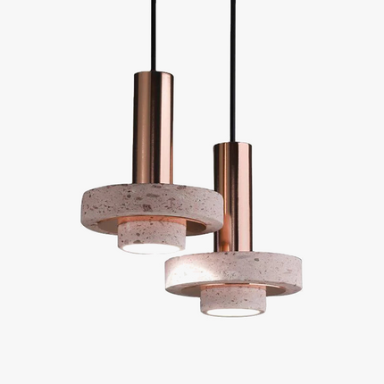 Suspension LED en aluminium avec abat-jour terrazzo pour hôtel et bar — LZ4X9P