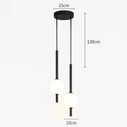 Suspension LED avec tube doré et globe lumineux — LZ4X9P
