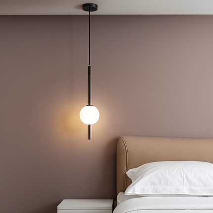 Suspension LED avec tube doré et globe lumineux — LZ4X9P