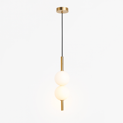 Suspension LED avec tube doré et globe lumineux — LZ4X9P