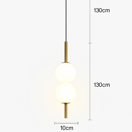 Suspension LED avec tube doré et globe lumineux — LZ4X9P