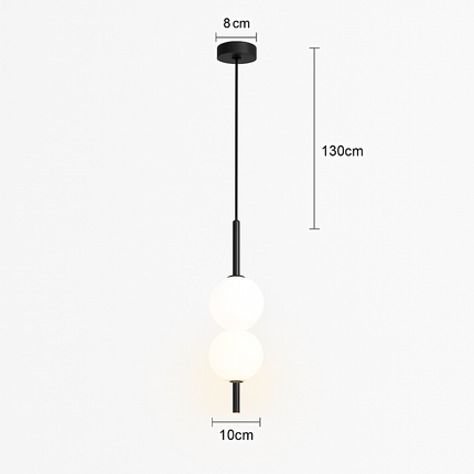 Suspension LED avec tube doré et globe lumineux — LZ4X9P