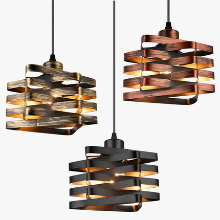 Suspension loft style industriel nordique avec éclairage intérieur rétro — LZ4X9T