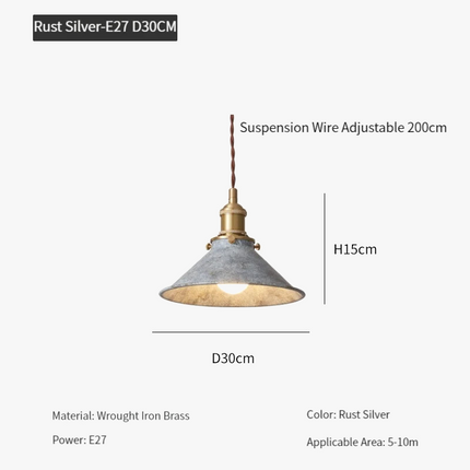Suspension industrielle vintage avec abat-jour en métal — LZ4X9B