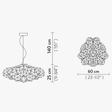 Suspension LED moderne en acrylique forme nuage diamant — LZ4X9J