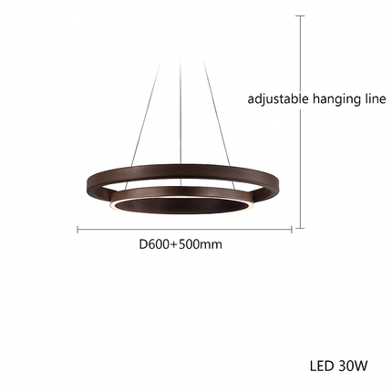 Suspension créative en bois grain rond minimaliste — LZ4X9T