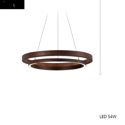 Suspension créative en bois grain rond minimaliste — LZ4X9T