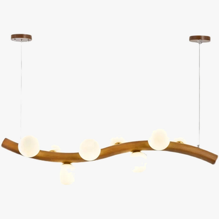 Suspension en bois massif avec globe en verre simple — LZ4X9P