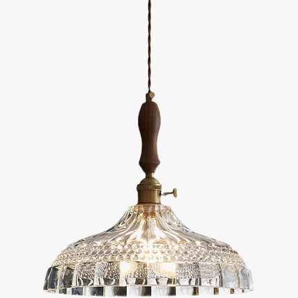 Suspension moderne en bois, verre et laiton — LZ4X9M2