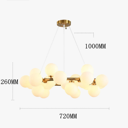 Suspension romantique en verre à 25 têtes lumineuses — LZ4X9P2