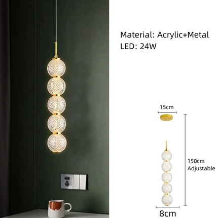 Suspension design en acrylique transparent à hauteur réglable — LZ4P9XQ