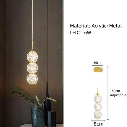 Suspension design en acrylique transparent à hauteur réglable — LZ4P9XQ