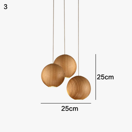 Suspension LED moderne en bois avec multiples têtes GZMJ — LZ4X9T