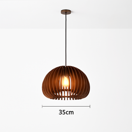 Suspension lustre citrouille en bois naturel style nordique — LZ4X9P2
