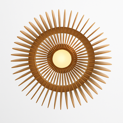 Suspension lustre citrouille en bois naturel style nordique — LZ4X9P2