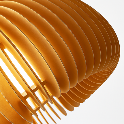 Suspension lustre citrouille en bois naturel style nordique — LZ4X9P2