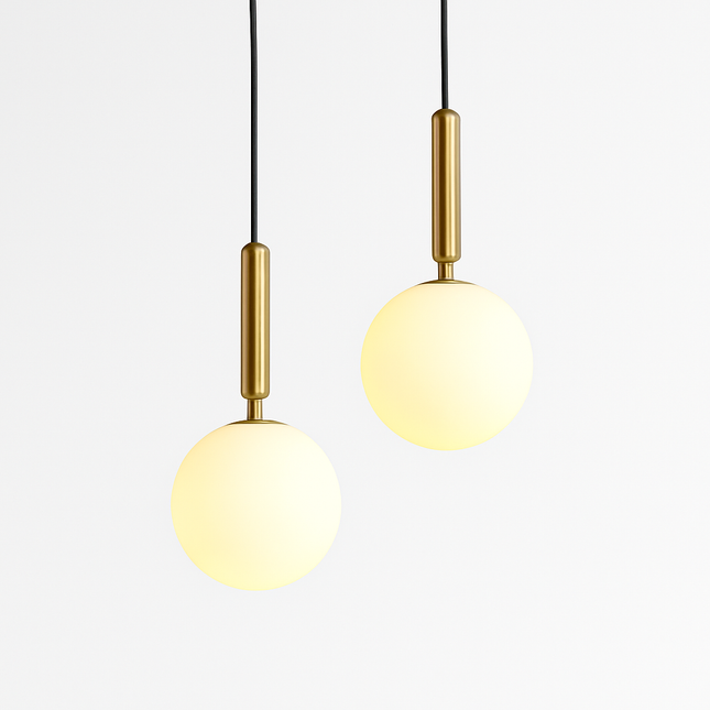 Suspension élégante avec abat-jour sphérique doré — LZ4X9T