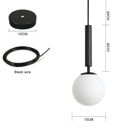 Suspension élégante avec abat-jour sphérique doré — LZ4X9T