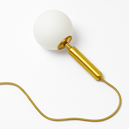 Suspension élégante avec abat-jour sphérique doré — LZ4X9T