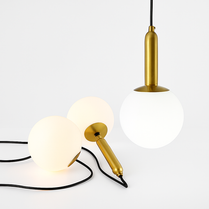 Suspension élégante avec abat-jour sphérique doré — LZ4X9T