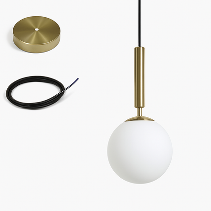 Suspension élégante avec abat-jour sphérique doré — LZ4X9T