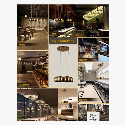 Suspension boule en métal style rétro américain pour bar et restaurant — LZ4F7Q2