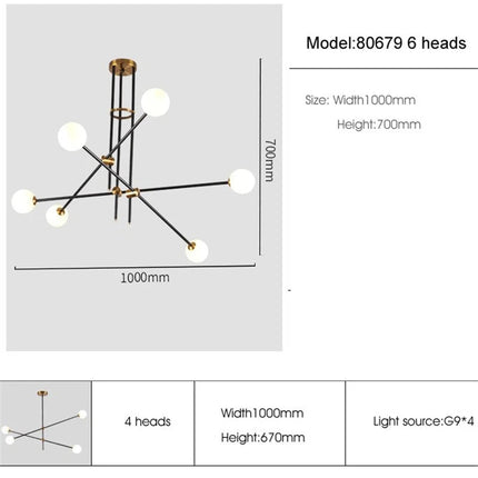 suspension magic beans design simple en verre et molécules