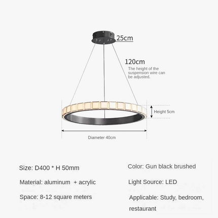 Suspension minimaliste en aluminium et acrylique au design moderne — LZ4X9J