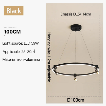 Suspension moderne à anneau avec spots décoratifs pour intérieur — LZ4X9P