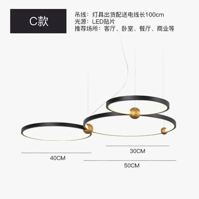 Suspension LED moderne à anneau pour décoration intérieure — LZ4F7XQ