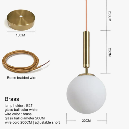 Suspension moderne avec globe en verre doré — LZ4X9T2