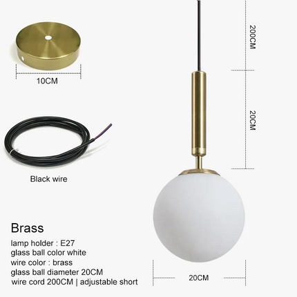 Suspension moderne avec globe en verre doré — LZ4X9T2