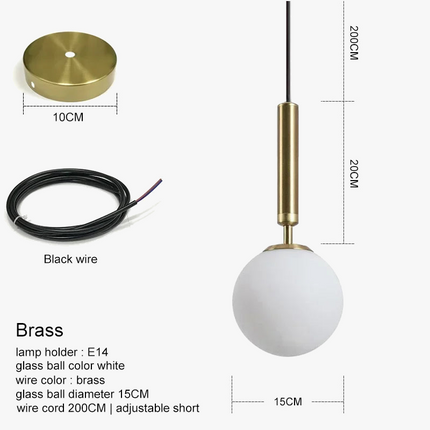 Suspension moderne avec globe en verre doré — LZ4X9T2