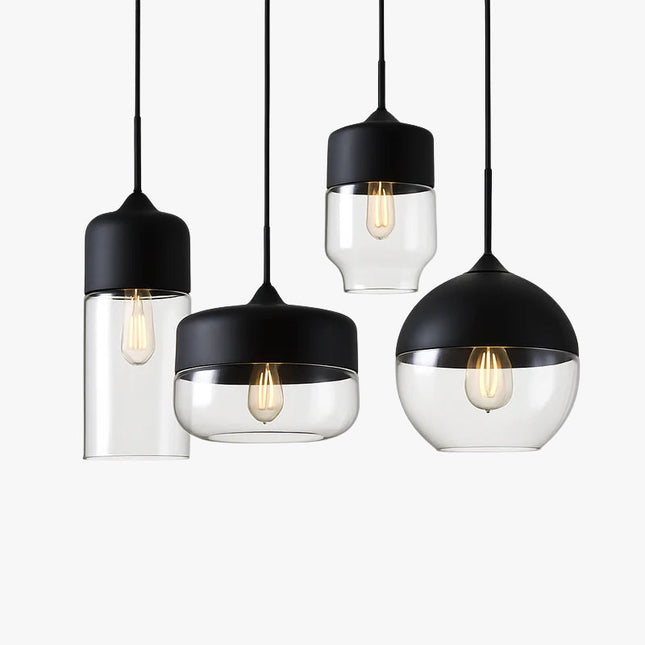 Suspension design loft en verre et métal moderne — LZ4X9T