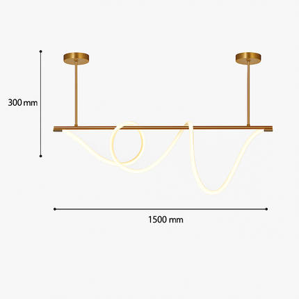 Suspension design moderne tube lumineux flexible pour espace contemporain — LZ4X9Q2