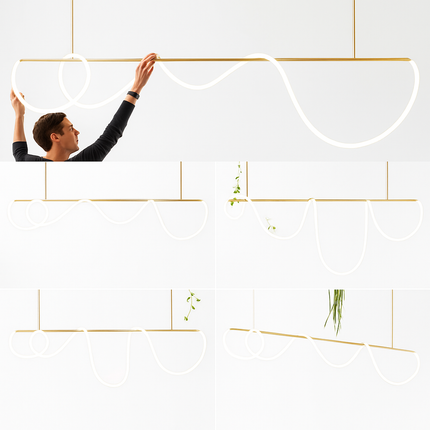 Suspension design moderne tube lumineux flexible pour espace contemporain — LZ4X9Q2