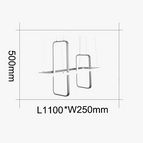 L1100xL250mm / Couleur noir mat / Blanc chaud SANS RC