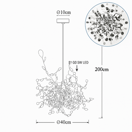 Suspension en acier inoxydable style loft pour hôtel — LZ4X9P