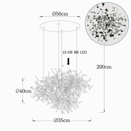 Suspension en acier inoxydable style loft pour hôtel — LZ4X9P