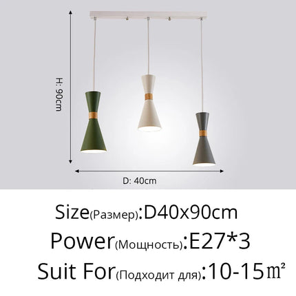 Suspension moderne en bois au design macaron créatif — LZ4X9P